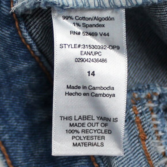 NWT Women's Scoop Medium Wash Size 14 Two Tone Denim Blue Jean Mini Skirt - Picture 7 of 8